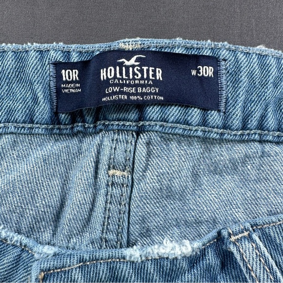 Hollister Low-Rise Medium Wash Baggy Jeans, size 10R, like new condition - Picture 4 of 7